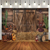 Aperturee - Aperturee Western Farm Barn Cactus Boots Hat Cowboy Backdrop