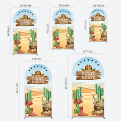 Aperturee - Aperturee Western Region First Rodeo Birthday Arch Backdrop