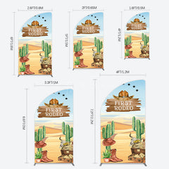 Aperturee - Aperturee Western Region First Rodeo Birthday Half Moon Arch Backdrop