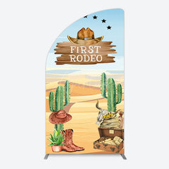 Aperturee - Aperturee Western Region First Rodeo Birthday Half Moon Arch Backdrop