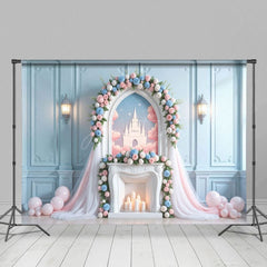 Aperturee - Aperturee Whimsical Floral Accent Arch Castle Sweet Backdrop