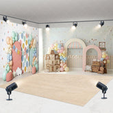 Aperturee - Aperturee Whimsical Pastel Balloon Garland Room Set Backdrop Dollhouse Tea Party Theme for Baby Shower Birthday