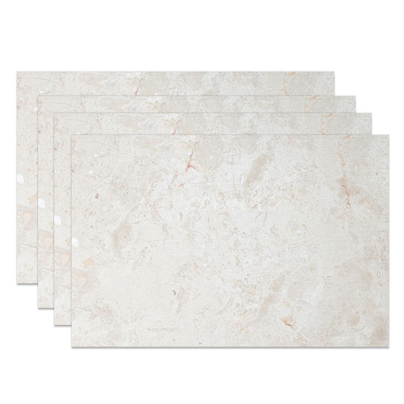 Aperturee - Aperturee White and Beige Marble Placemats Set of 4 Elegant Stone Texture for Modern Kitchen and Dining Decor