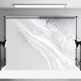 Aperturee - Aperturee White and Silver Abstract Textured Photography Backdrop Elegant Glitter Sparkle for Studio Portraits and Events