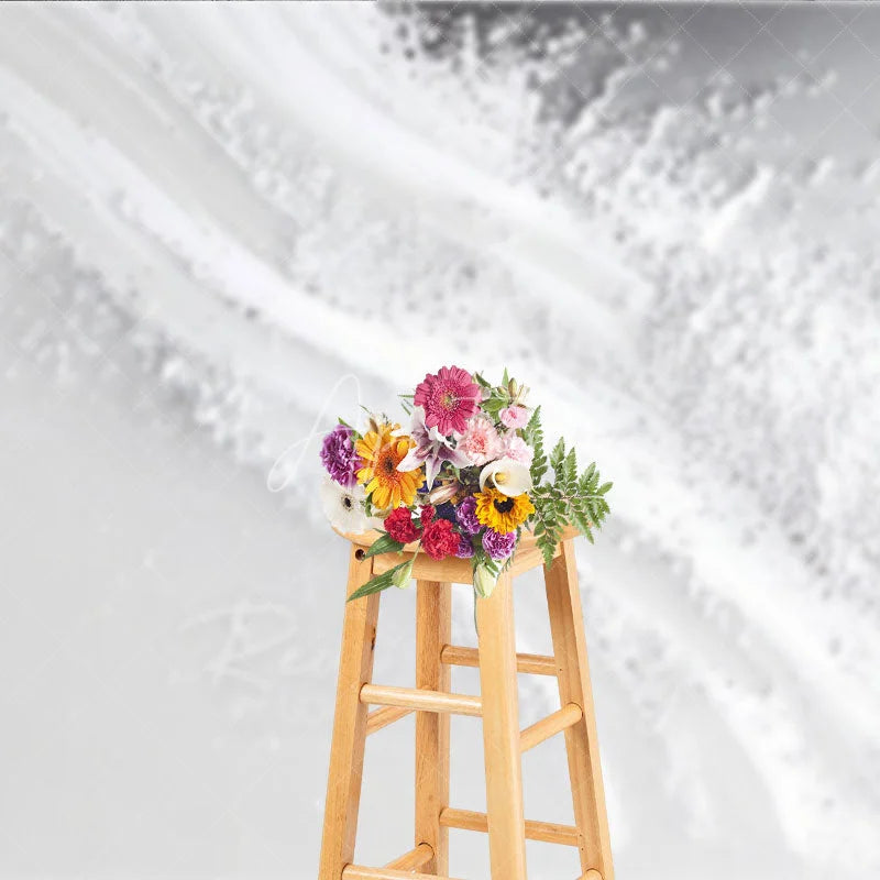 Aperturee - Aperturee White and Silver Abstract Textured Photography Backdrop Elegant Glitter Sparkle for Studio Portraits and Events