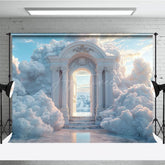 Aperturee - Aperturee White Arch Clouds Wonderland Fine Art Photo Backdrop