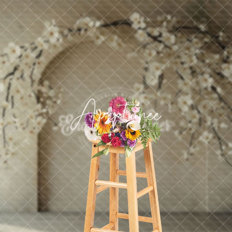 Aperturee - Aperturee White Arch Wall Floral Wedding Photography Backdrop