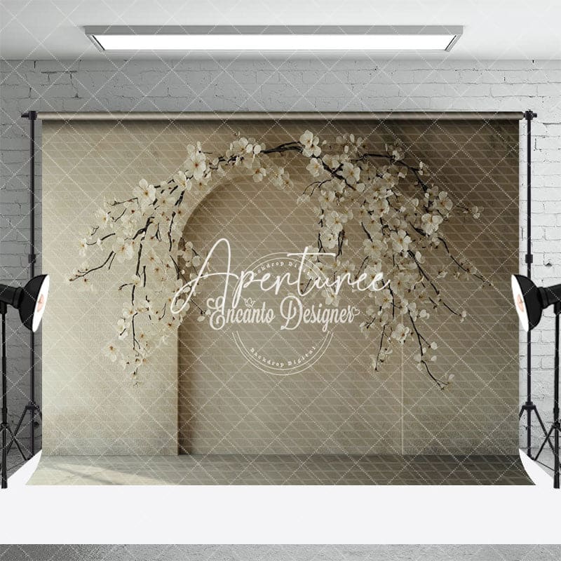 Aperturee - Aperturee White Arch Wall Floral Wedding Photography Backdrop