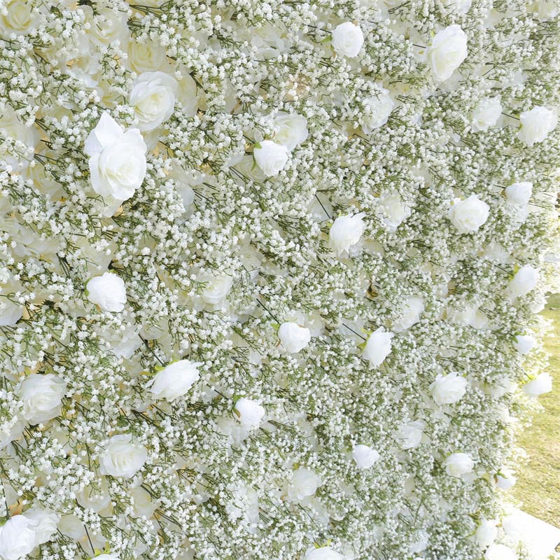 Aperturee - Aperturee White Babys Breath Imitated Flower Photo Backdrop