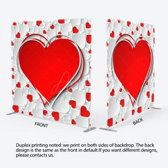 Aperturee - Aperturee White Big Red Heart Fabric Valentines Day Backdrop
