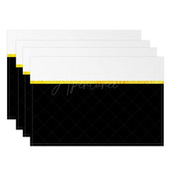 Aperturee - Aperturee White Black Gold Glitter Dining Set Of 4 Placemats