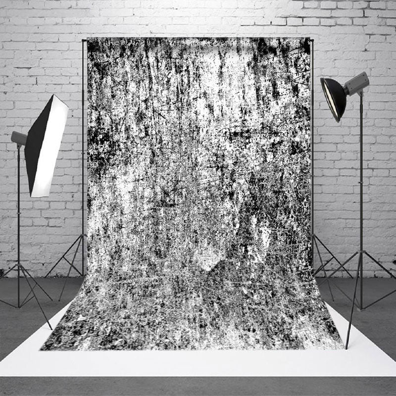 Aperturee - Aperturee White Black Messy Abstract Texture Photo Backdrop