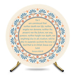 Aperturee - Aperturee White Blue 1 Corinthians Bible Prayers Round Backdrop