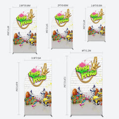 Aperturee - Aperturee White Brick Wall Fresh Prince Birthday Half Moon Arch Backdrop