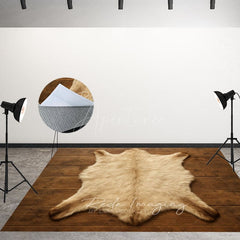 Aperturee - Aperturee White Brown Carpet Fabric Floor Backdrop For Photo