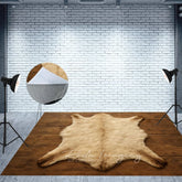 Aperturee - Aperturee White Brown Carpet Fabric Floor Backdrop For Photo