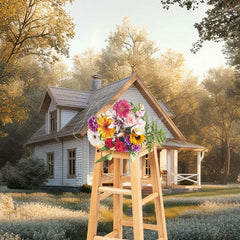 Aperturee - Aperturee White Cabin In Forest Spring Photography Backdrop
