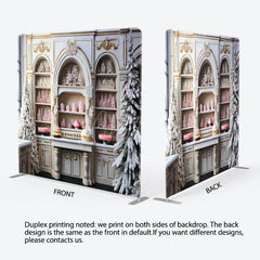 Aperturee - Aperturee White Cabinet Tree Dessert Christmas Square Backdrop