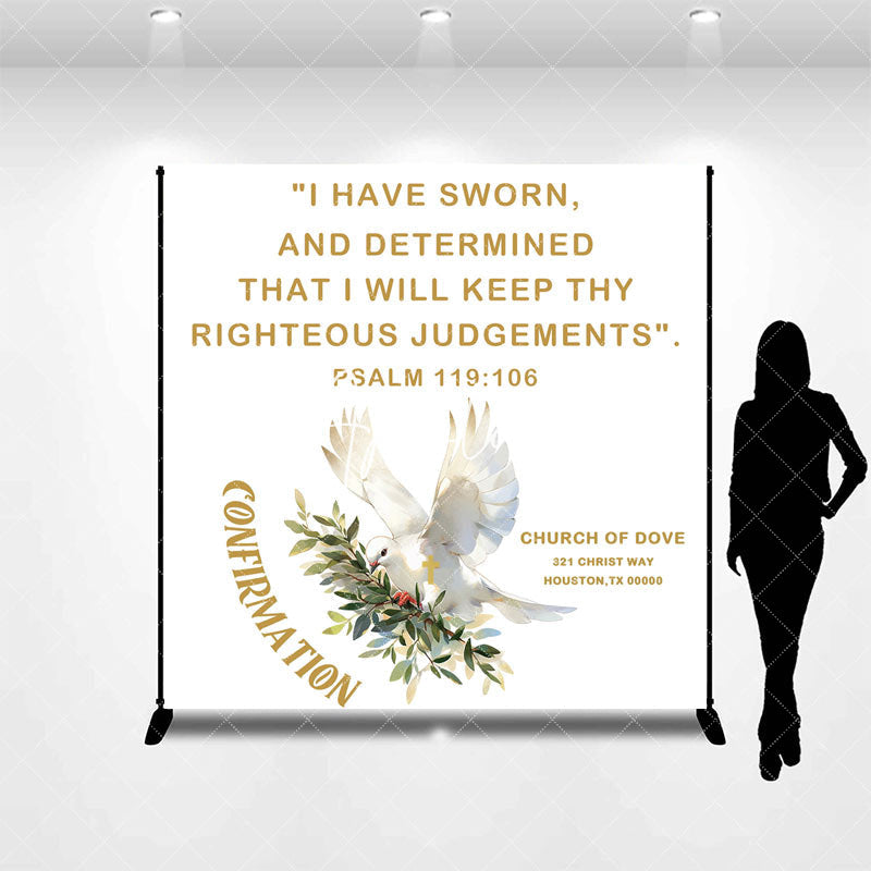 Aperturee - Aperturee White Christ Confirmation Custom Baptism Backdrop
