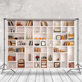 Aperturee - Aperturee White Clean Cabinet Photos Books Candle Backdrop