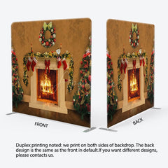 Aperturee - Aperturee White Closet Xmas Trees Warm House Pillow Case Backdrop