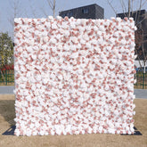 Aperturee - Aperturee White Dusty Rose Artificial Wedding Flower Wall