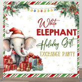 Aperturee - Aperturee White Elephant Gift Exchange Tension Fabric Backdrop