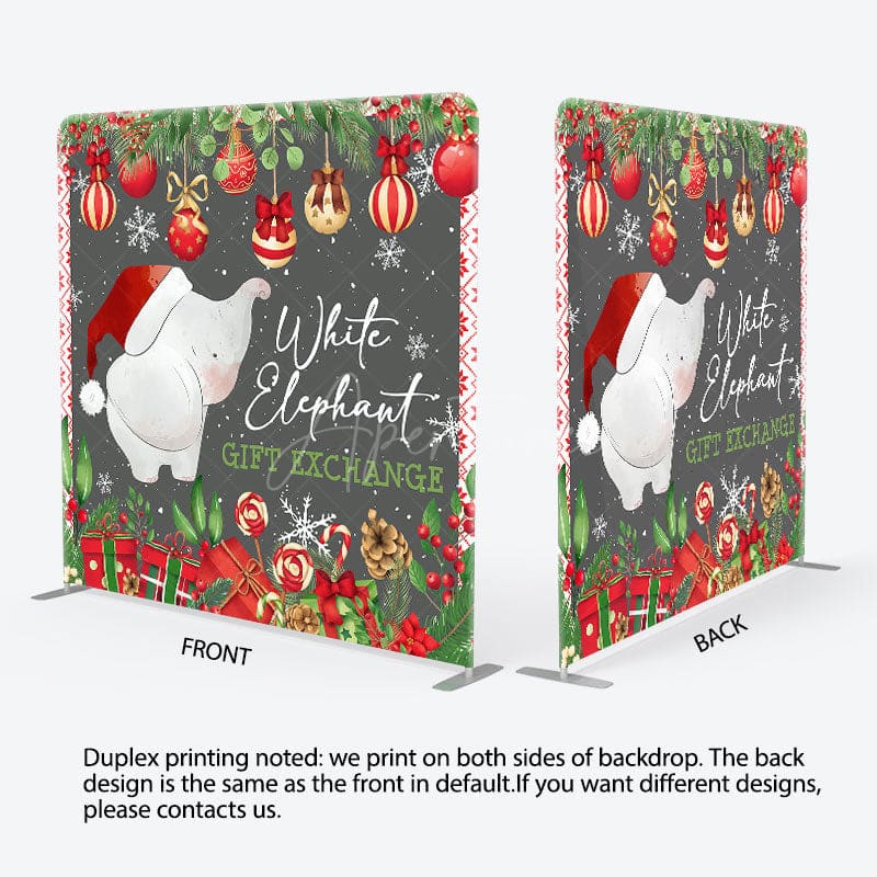 Aperturee - Aperturee White Elephant Gifts Exchange Pillow Case Backdrop