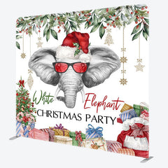 Aperturee - Aperturee White Elephant Gifts Xmas Tension Fabric Backdrop
