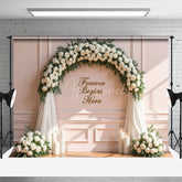 Aperturee - Aperturee White Floral Arch Candles Peaceful Wedding Backdrop
