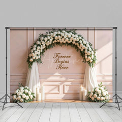 Aperturee - Aperturee White Floral Arch Candles Peaceful Wedding Backdrop