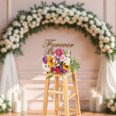 Aperturee - Aperturee White Floral Arch Candles Peaceful Wedding Backdrop