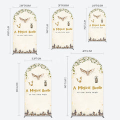 Aperturee - Aperturee White Floral Magical Bundle Baby Shower Arch Backdrop