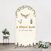 Aperturee - Aperturee White Floral Magical Bundle Baby Shower Arch Backdrop
