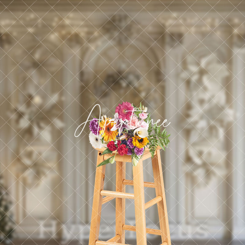 Aperturee - Aperturee White Floral Wall Light Xmas Tree Christmas Backdrop