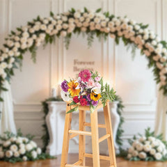 Aperturee - Aperturee White Floral Wedding Sweet Candle Sweet Backdrop