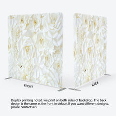 Aperturee - Aperturee White Flower Theme Fabric Backdrop Cover for Birthday