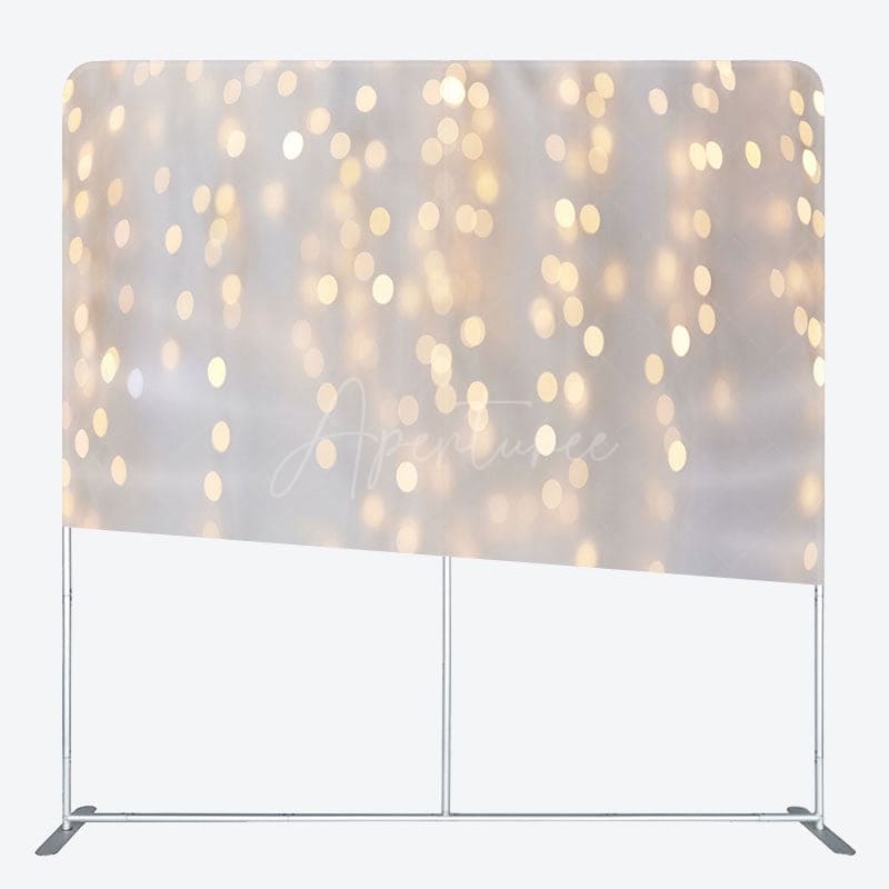 Aperturee - Aperturee White Gold Bokeh Party Square Double-Sided Backdrop