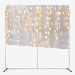 Aperturee - Aperturee White Gold Bokeh Party Square Double-Sided Backdrop