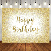 Aperturee - Aperturee White Gold Glitter Sparkle Birthday Party Backdrop