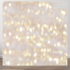 Aperturee - Aperturee White Gold Light Bokeh Square Double-Sided Backdrop