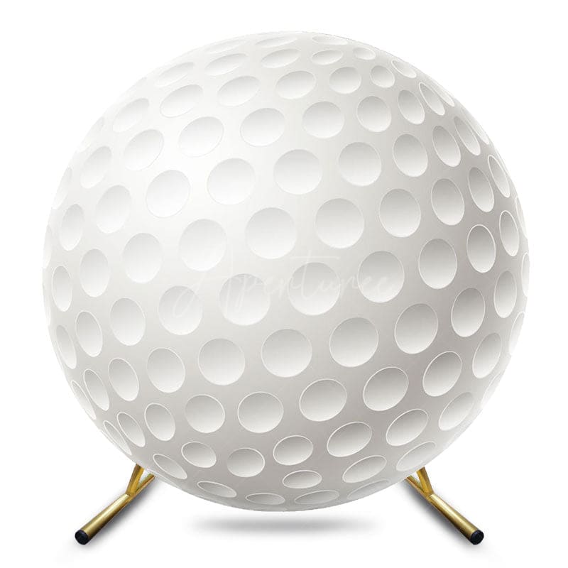 Aperturee - Aperturee White Golf Ball Sports Round Birthday Party Backdrop