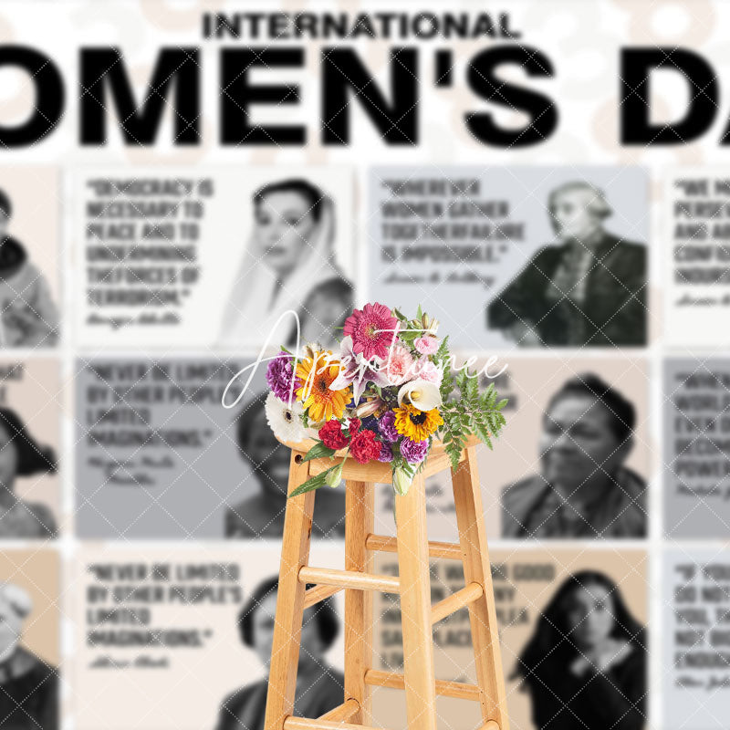 Aperturee - Aperturee White Great Person International Womens Day Backdrop