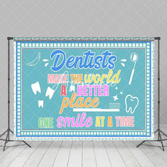 Aperturee - Aperturee White Green Thank Text Happy Dentists Day Backdrop