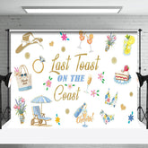 Aperturee - Aperturee White Last Toast On The Coast Bridal Shower Backdrop