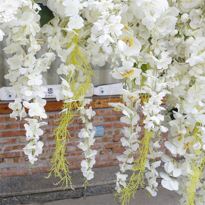 Aperturee - Aperturee White Luxury Artificial Flower Wall Wedding Decor