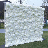 Aperturee - Aperturee White Luxury Fabric Artificial Flower Wall Party Decor