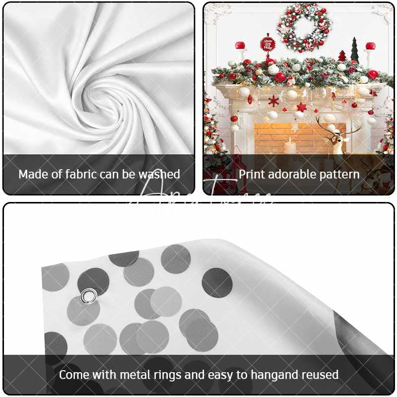 Aperturee - Aperturee White Luxury Fireplace Christmas Garage Door Banner