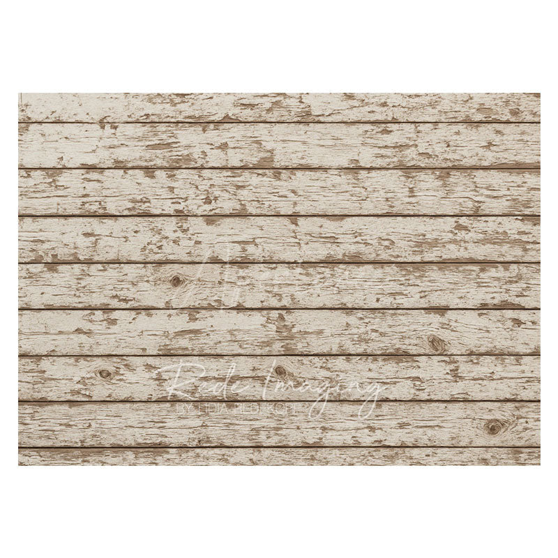 Aperturee - Aperturee White Mottled Brown Wood Rubber Floor Mat For Photo