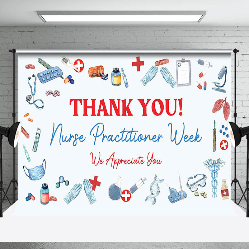 Aperturee - Aperturee White Nurse Practitioner Week Thank You Backdrop